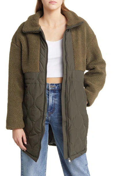 Vero Moda Reese Alison Fleece Coat In Peat