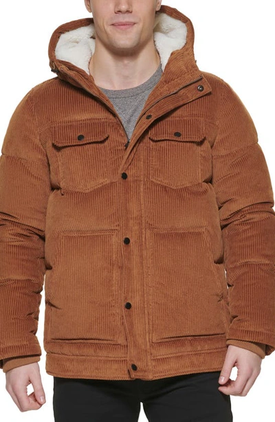 Levi's Quilted Corduroy Jacket In Chocolate