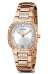 GUESS CRYSTAL SQUARE BRACELET WATCH, 32MM