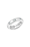 Crislu Flush Set Spaced Cubic Zirconia Eternity Ring In Platinum