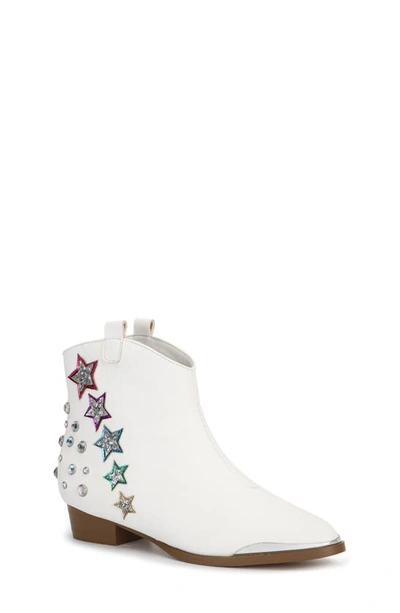 Yosi Samra Girl's Miss Dallas Shooting Star Western Boots, Toddler/kids In White