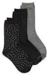 Hue Women's 3 Pack Super Soft Crew Socks In Black Confetti