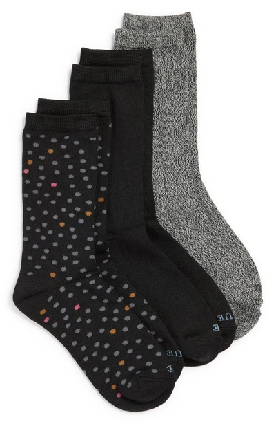 Hue Women's 3 Pack Super Soft Crew Socks In Black Confetti Pack