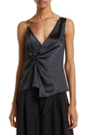 Ted Baker Angelya Asymmetric Twist Front Camisole Top In Black