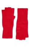 Nordstrom Recycled Cashmere Blend Fingerless Gloves In Red Lychee