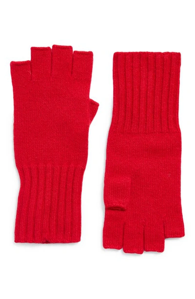 Nordstrom Recycled Cashmere Blend Fingerless Gloves In Red Lychee
