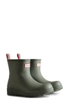 Hunter Play Short Faux Shearling Lined Waterproof Rain Boot In Urban Grey