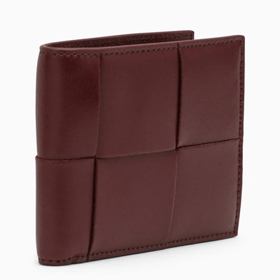 Bottega Veneta Urban Cassette Intrecciato-leather Bi-fold Wallet In Barolo