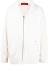 424 Zip-up Wool-blend Hoodie In White