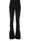 ANDREA ADAMO ANDREĀDAMO STRETCH KNIT CUT-OUT FLARED TROUSERS