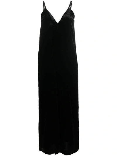 Gold Hawk Velvet Sleeveless Jumpsuit In Black