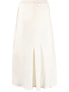 Gold Hawk High-waisted Silk-blend Skirt In Light Grey