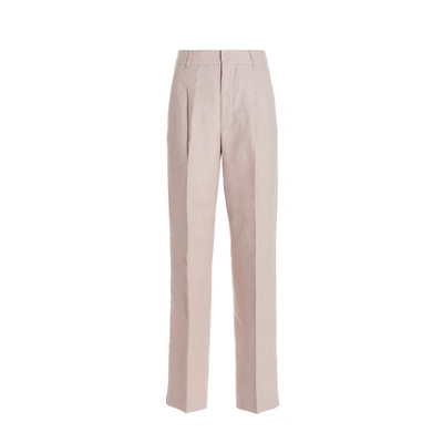 's Max Mara Carina Linen Trousers In Pink