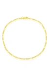 SIMONA 14K GOLD PLATED FIGARO CHAIN ANKLET