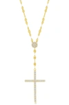 Simona 14k Gold Plated Cz Cross Pendant Necklace In Gold