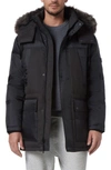 Andrew Marc Tripp Removable Faux Fur Hooded Parka In Black