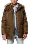 Andrew Marc Tripp Removable Faux Fur Hooded Parka In Moss