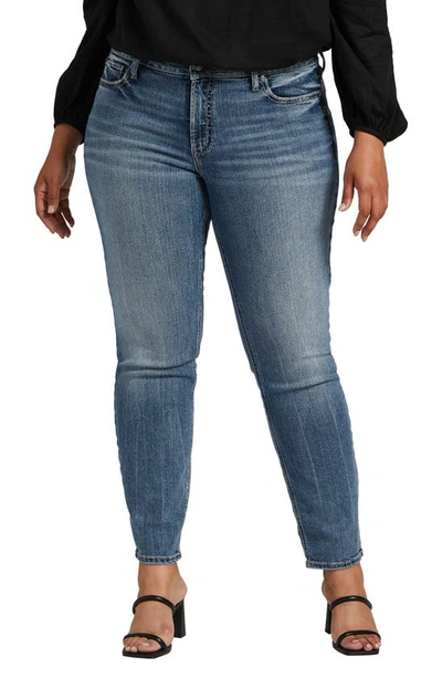 Silver Jeans Co. Plus Size Suki Mid Rise Straight Leg Jeans In Blue