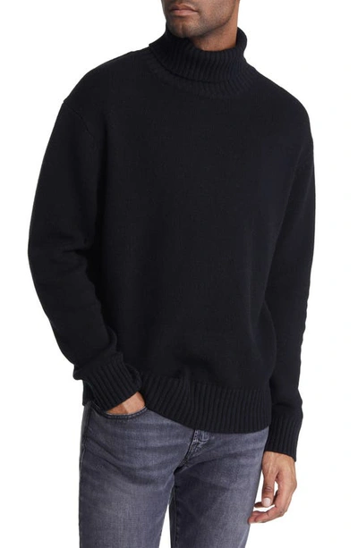 Frame Turtleneck Cashmere Sweater In Noir