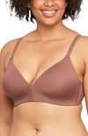 Montelle Intimates Wireless Convertible T-shirt Bra In Pecan