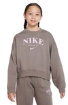 Nike Sportswear Big Kids' (girls') Fleece Sweatshirt In Grey