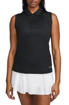Nike Court Victory Dri-fit Semisheer Sleeveless Polo In Black/white