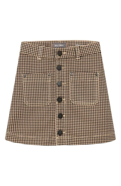 Dl1961 Kids' Jenny Houndstooth Miniskirt In Dogstooth