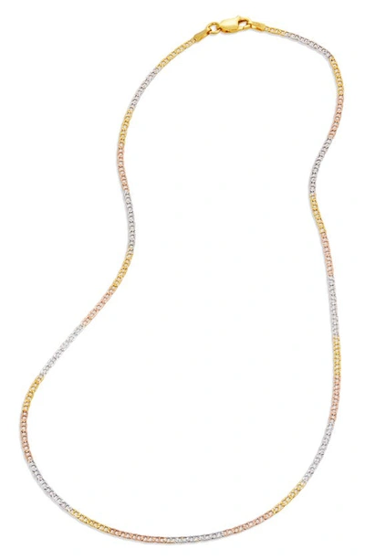 Savvy Cie Jewels Mixed Metallic Chain Necklace In Yellow