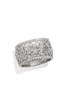 Savvy Cie Jewels Sterling Silver Cubic Zirconia Band Ring In White