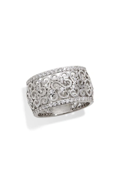 Savvy Cie Jewels Sterling Silver Cubic Zirconia Band Ring In White