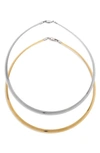 Savvy Cie Jewels Reversible Omega Chain Necklace In Yellow