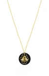 CZ BY KENNETH JAY LANE CUBIC ZIRCONIA BEE & HONEYCOMB PENDANT NECKLACE