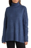 Vince Camuto Textured Turtleneck Sweater In Steel Blue