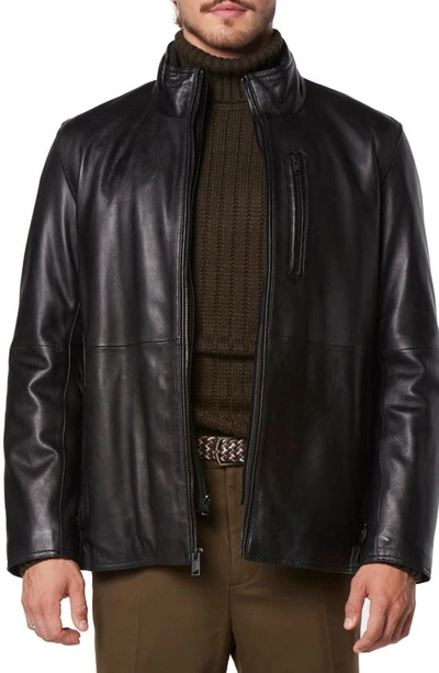 Andrew Marc Wollman Leather Jacket In Black