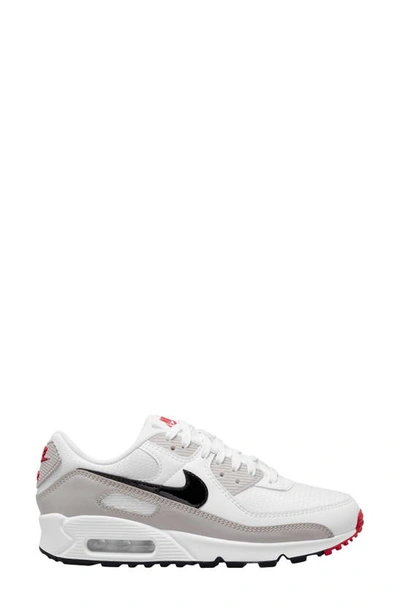 Nike Air Max 90 Sneaker In White/ Black/ Iron/ Red