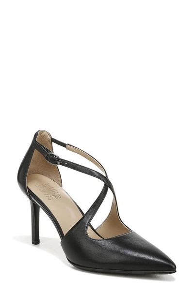 Naturalizer Anne Womens Leather Criss-cross Pumps In Black