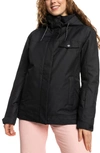 Roxy Billie Water Repellent Insulated Snow Jacket In True Black