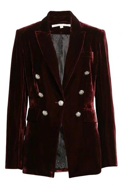 Veronica Beard Gaya Velvet Dickey Jacket In Merlot In Red-drk