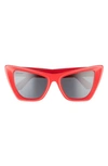 Off-white Edvard 57mm Cat Eye Sunglasses In Red Dark