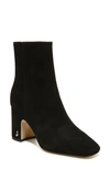 Sam Edelman Fawn Block Heel Bootie In Black Suede