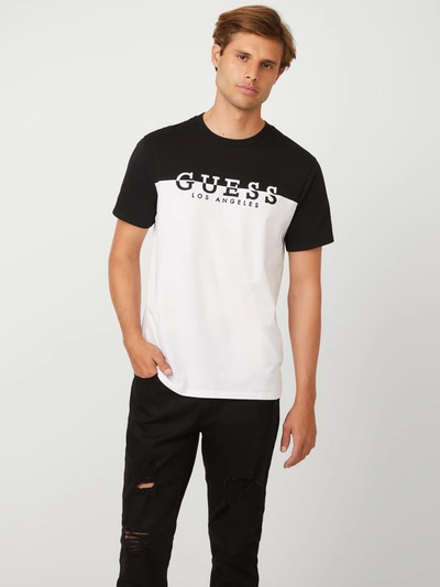 Guess Factory Davion Logo Crewneck Tee In White