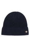 Bruno Magli Cashmere Ribbed Knit Beanie In Blue