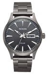 Nixon Sentry Solar Bracelet Watch, 40mm In Gunmetal