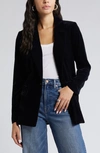Open Edit Relaxed Velvet Blazer In Black