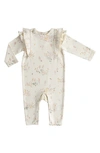 Pehr Flower Patch Organic Cotton Romper In Ivory