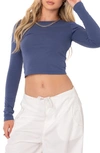 Edikted Haven Open Back Crop Top In Blue