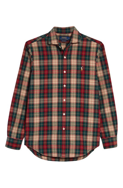 Polo Ralph Lauren Classic Fit Plaid Oxford Shirt In Red/green Multi
