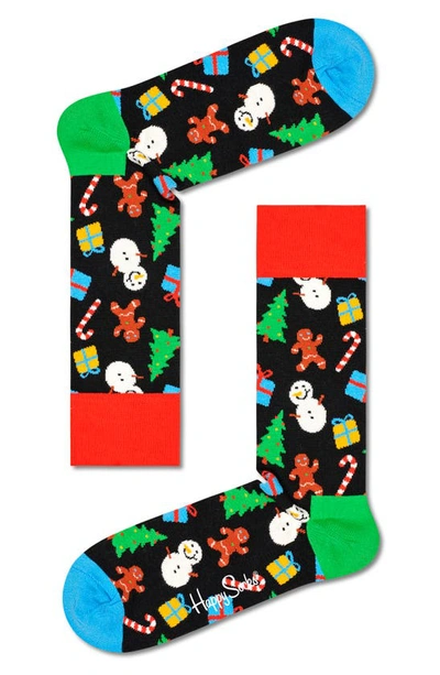 Happy Socks Car Crew Socks In Black Combo