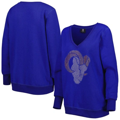 Cuce Royal Los Angeles Rams Deep V-neck Pullover Sweatshirt