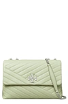 Tory Burch Kira Chevron Convertible Leather Shoulder Bag In Pine Frost